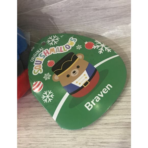 Squishmallows Christmas Braven the Nutcracker Bear 4" Plush KellyToy NWT - Picture 2 of 4
